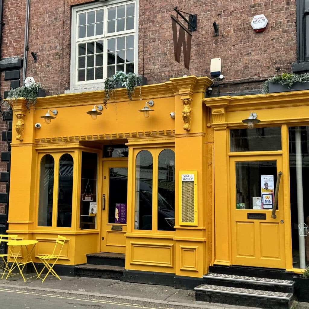 Wine & Wallop Knutsford exterior yellow