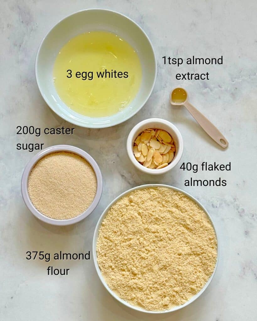 Detaljer Almond Cookies ingredients and measurements
