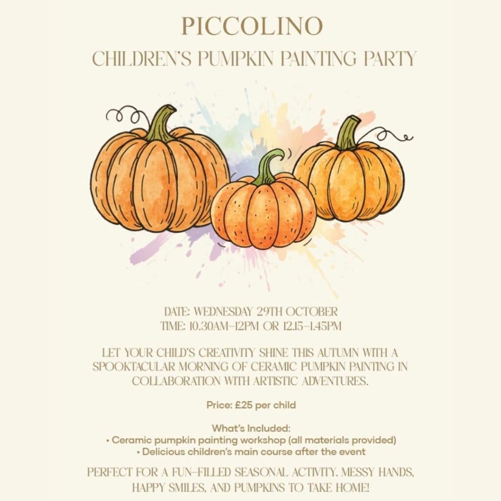 Piccolino Knutsford Pumpkin Painting Party 2025 Piccolino Knutsford Pumpkin Painting Party 2025