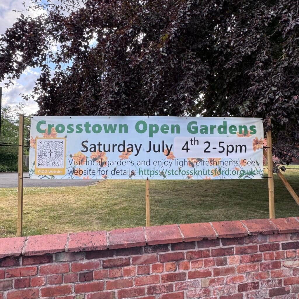 Crosstown open gardens sign square
